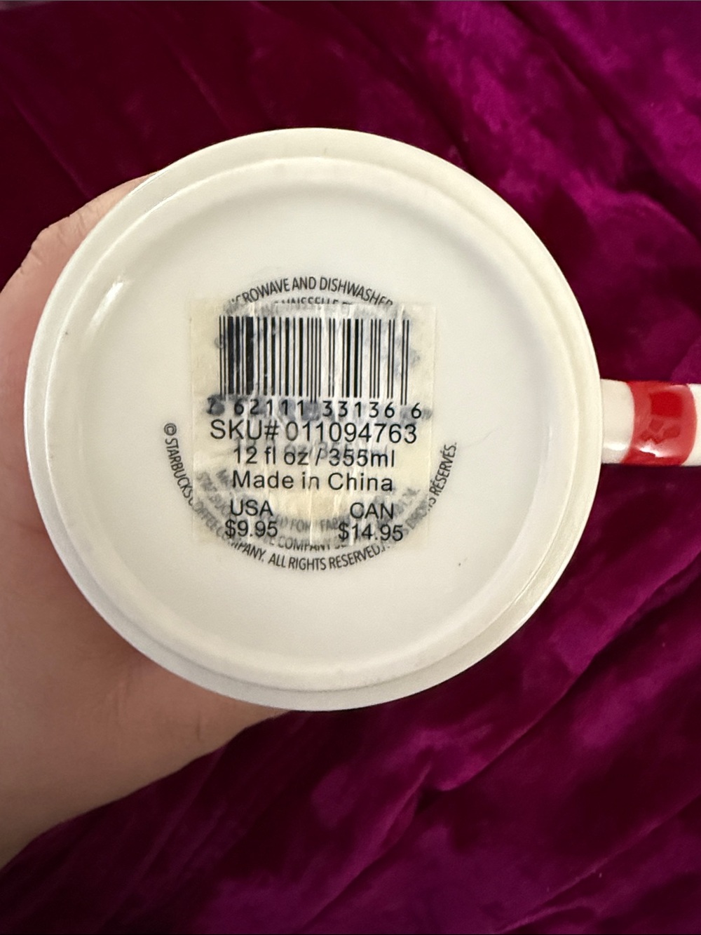 Starbucks Holiday Mug- Red with WhiteFolk Pattern - Picture 4 of 4